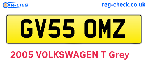 GV55OMZ are the vehicle registration plates.