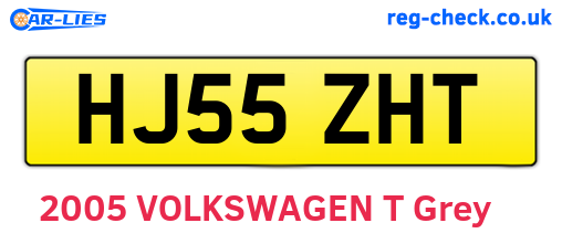 HJ55ZHT are the vehicle registration plates.