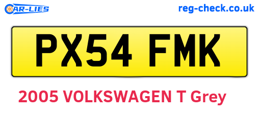 PX54FMK are the vehicle registration plates.