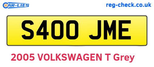 S400JME are the vehicle registration plates.