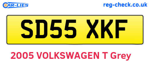 SD55XKF are the vehicle registration plates.