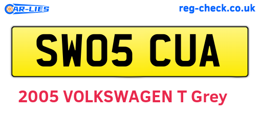 SW05CUA are the vehicle registration plates.