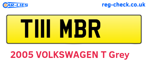 T111MBR are the vehicle registration plates.