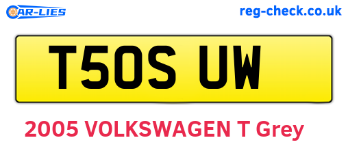 T50SUW are the vehicle registration plates.