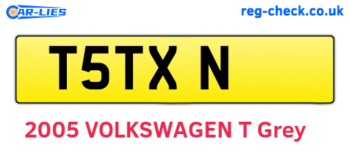 T5TXN are the vehicle registration plates.