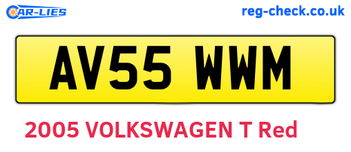 AV55WWM are the vehicle registration plates.