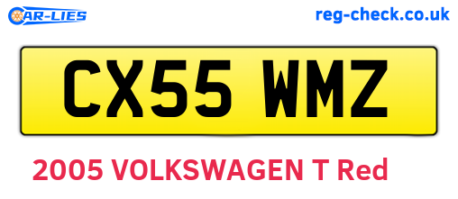 CX55WMZ are the vehicle registration plates.