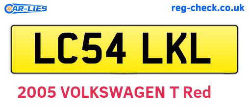 LC54LKL are the vehicle registration plates.