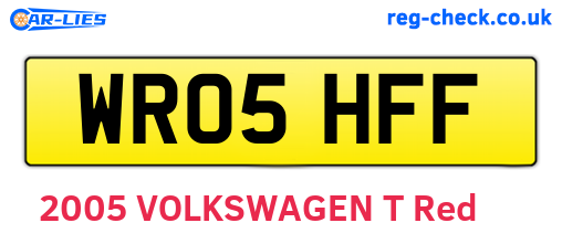 WR05HFF are the vehicle registration plates.