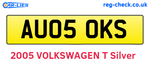 AU05OKS are the vehicle registration plates.
