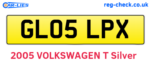 GL05LPX are the vehicle registration plates.