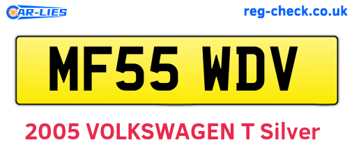 MF55WDV are the vehicle registration plates.