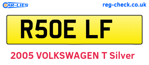 R50ELF are the vehicle registration plates.