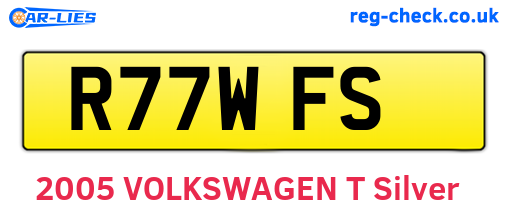 R77WFS are the vehicle registration plates.
