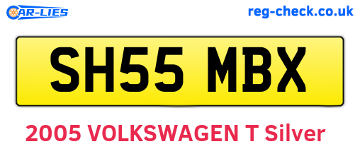 SH55MBX are the vehicle registration plates.