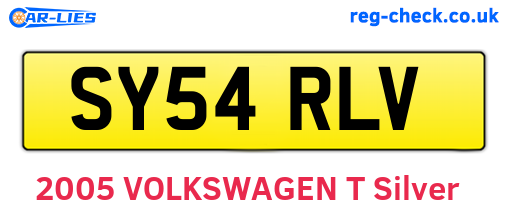 SY54RLV are the vehicle registration plates.