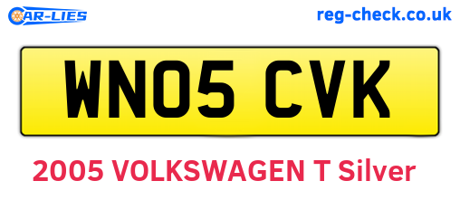 WN05CVK are the vehicle registration plates.