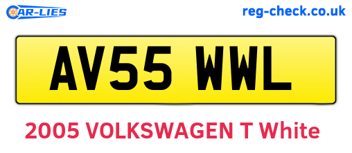 AV55WWL are the vehicle registration plates.