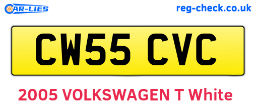 CW55CVC are the vehicle registration plates.