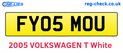 FY05MOU are the vehicle registration plates.