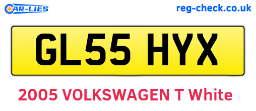 GL55HYX are the vehicle registration plates.