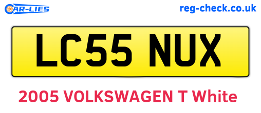 LC55NUX are the vehicle registration plates.