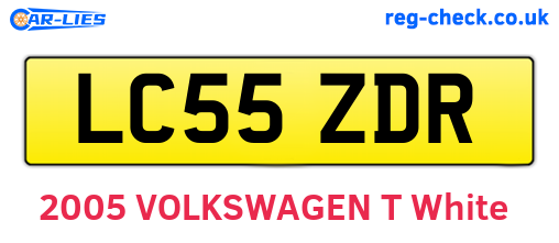 LC55ZDR are the vehicle registration plates.