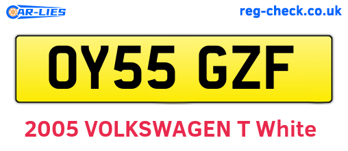 OY55GZF are the vehicle registration plates.