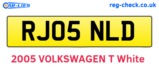 RJ05NLD are the vehicle registration plates.