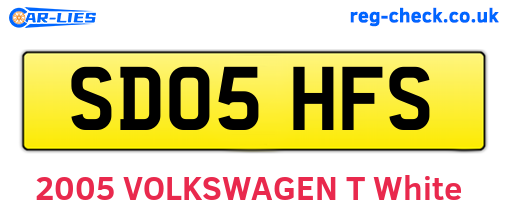 SD05HFS are the vehicle registration plates.