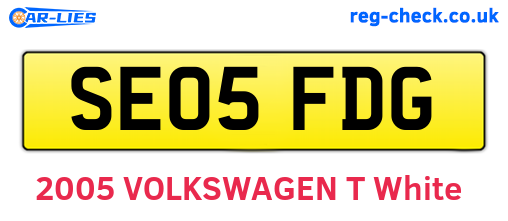 SE05FDG are the vehicle registration plates.
