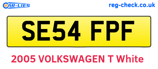 SE54FPF are the vehicle registration plates.