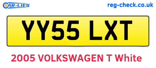 YY55LXT are the vehicle registration plates.