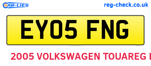 EY05FNG are the vehicle registration plates.