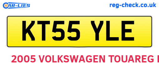 KT55YLE are the vehicle registration plates.