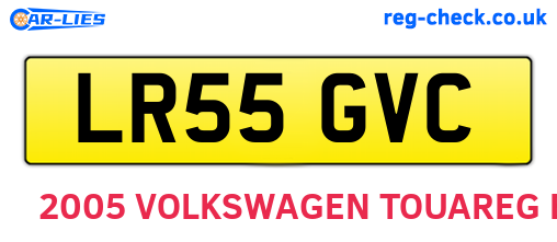 LR55GVC are the vehicle registration plates.