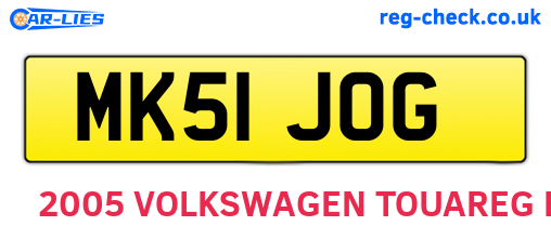 MK51JOG are the vehicle registration plates.