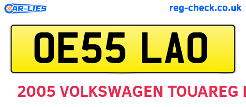 OE55LAO are the vehicle registration plates.