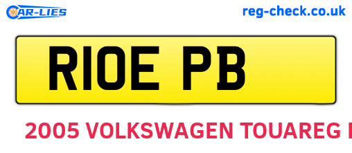 R10EPB are the vehicle registration plates.