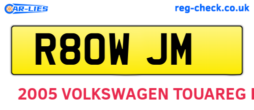 R80WJM are the vehicle registration plates.