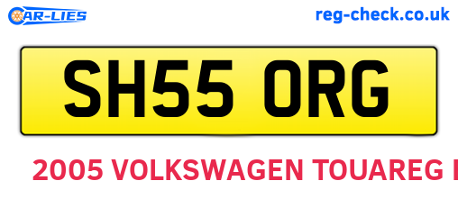 SH55ORG are the vehicle registration plates.