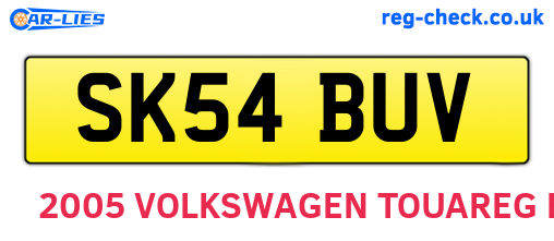 SK54BUV are the vehicle registration plates.
