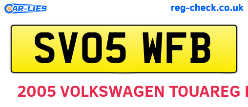 SV05WFB are the vehicle registration plates.