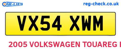 VX54XWM are the vehicle registration plates.
