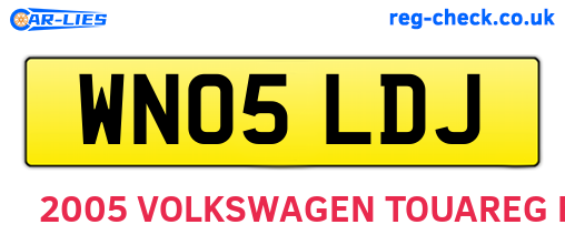 WN05LDJ are the vehicle registration plates.