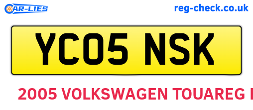 YC05NSK are the vehicle registration plates.