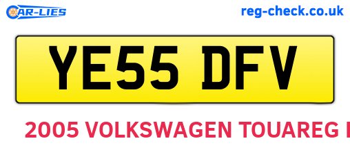 YE55DFV are the vehicle registration plates.