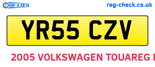 YR55CZV are the vehicle registration plates.