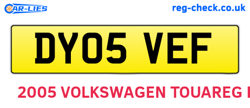 DY05VEF are the vehicle registration plates.