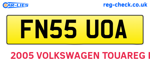 FN55UOA are the vehicle registration plates.